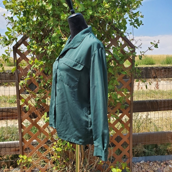 Worthington Women's Petite Green Button-Up Blouse Size 6P EUC - Picture 9 of 11